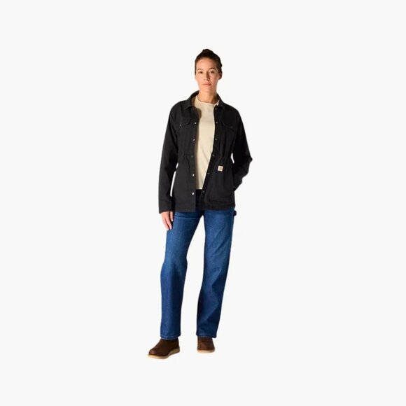 Carhartt Women's TENCEL Fiber Series Relaxed Fit Canvas Coat, Black - Picture 2 of 4